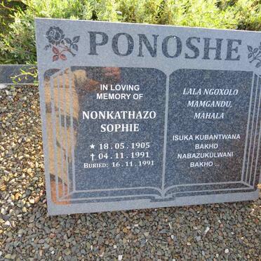 PONOSHE Nonkathazo Sophie 1905-1991