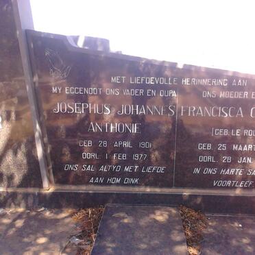 POTGIETER Josephus Johannes Anthonie 1901-1977 &amp; Francisca Gabrina LE ROUX 1906-1995