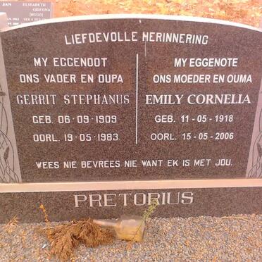 PRETORIUS Gerrit Stephanus 1909-1983 &amp; Emily Cornelia 1918-2006