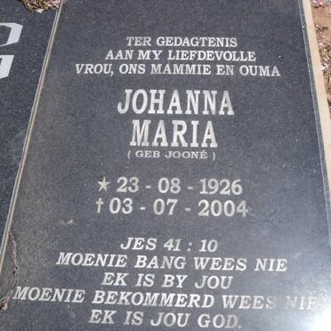 PREEZ Andries Hendrik, du 1928-2005 &amp; Johanna Maria JOONE 1926-2004 