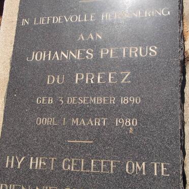 PREEZ Johannes Petrus, du 1890-1980