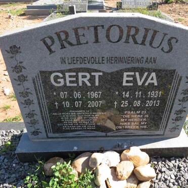 PRETORIUS Eva 1931-2013 :: PRETORIUS Gert 1967-2007