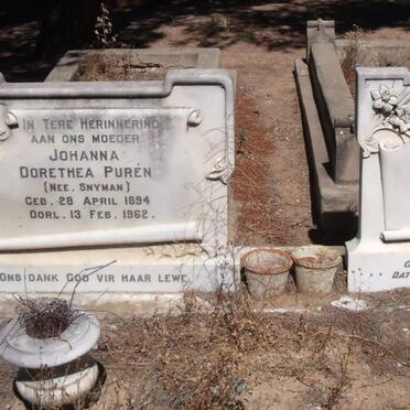 PURÉN Lodewyk Theodorus 1885-1948 &amp; Johanna Dorethea SNYMAN 1894-1962