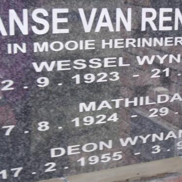 RENSBURG Wessel Wynand, Janse van 1923-1992 &amp; Mathida 1924-1997 :: JANSE VAN RENSBURG Deon Wynand 1953-2006