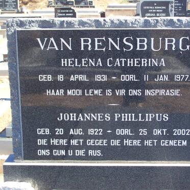 RENSBURG Johannes Phillipus, van 1922-2002 &amp; Helena Catherina 1931-1977