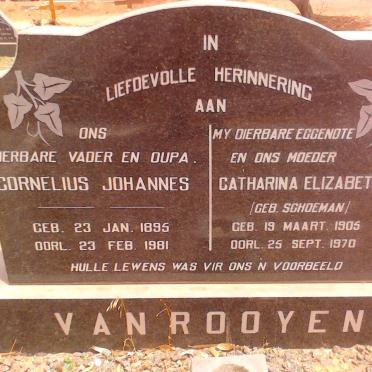 ROOYEN Cornelius Johannes, van 1895-1981 &amp; Catharina Elizabeth G. SCHOEMAN 1905-1970
