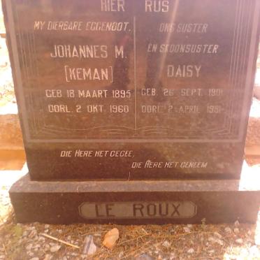 ROUX Johannes M., le 1895-1960 &amp; Daisy 1901-1981