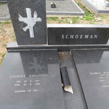SCHOEMAN Andries Johannes 1918-1989 & Maria Magdalena MOSTERT 1922-2007