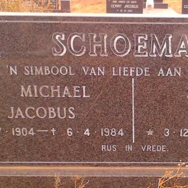 SCHOEMAN Michael Jacobus 1904-1984 &amp; Mabel Eliza 1912-1985