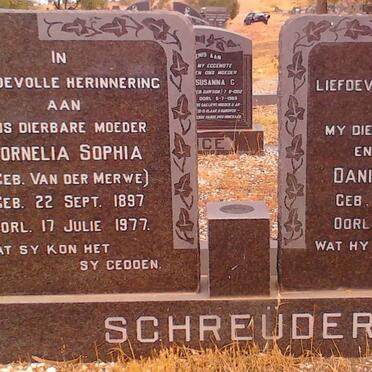 SCHREUDER Daniel Jacobus 1889-1970 &amp; Cornelia Sophia VAN DER MERWE 1897-1977