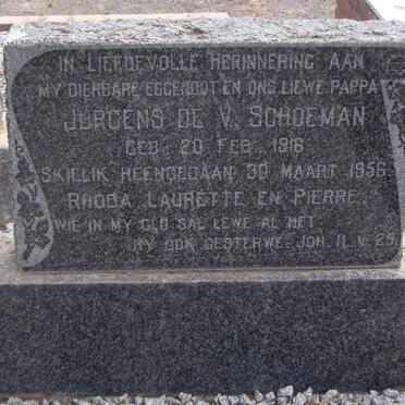 SCHOEMAN Jurgens De V. 1916-1956