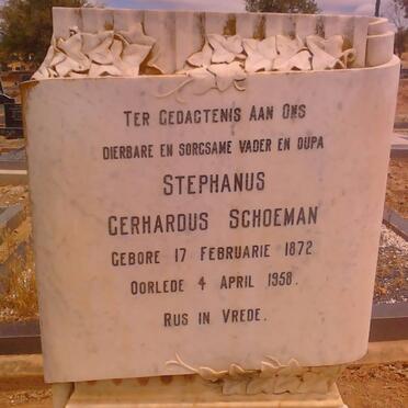 SCHOEMAN Stephanus Gerhardus 1873-1958