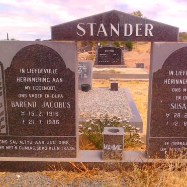 STANDER Barend Jacobus 1916-1986 &amp; Susanna 1921-1988
