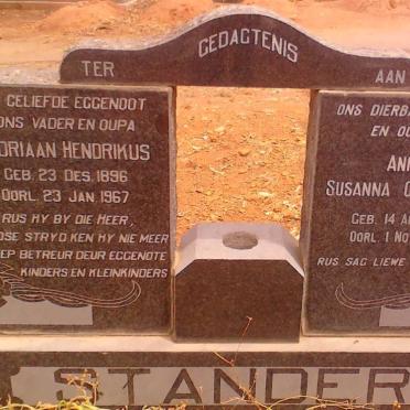 STANDER Adriaan Hendrikus 1896-1967 &amp; Anna Susanna Christina1901-1969