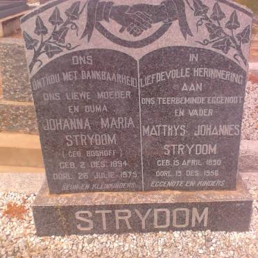 STRYDOM Matthys Johannes 1890-1956 &amp; Johanna Maria BOSHOFF 1894-1975