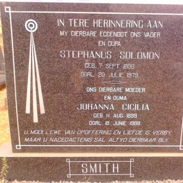 SMITH Stephanus Solomon 1898-1979 &amp; Johanna Cicilia 1899-1988