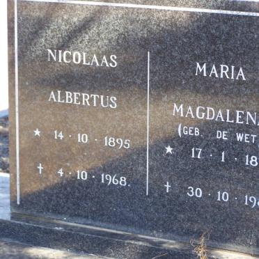 SMIT Nicolaas Albertus 1895-1968 &amp; Maria Magdalena DE WET 1894-1984