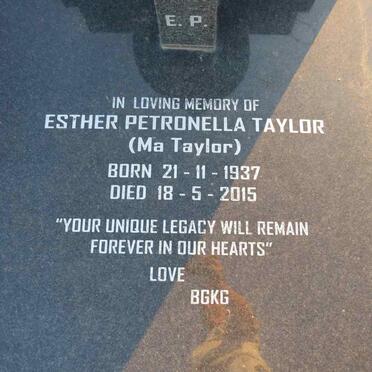 TAYLOR Alfred -1988 & Esther Petronella 1937-2015_2