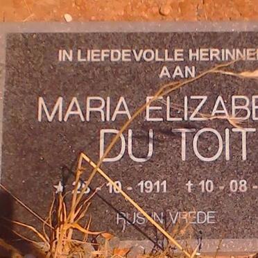 TOIT Maria Elizabeth, du 1911-2005