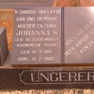 UNGERER Johanna S. nee BEZUIDENHOUT 1910-1980