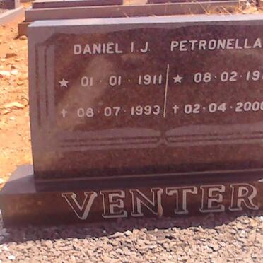 VENTER Daniel I.J. 1911-1993 &amp; Petronella H.S. 1917-2000