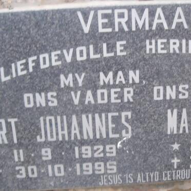 VERMAAK Gert Johannes 1929-1995 &amp; Mary Monica 1930-2002