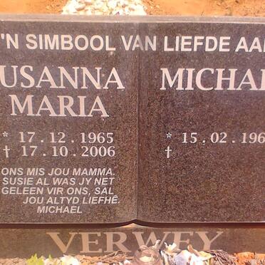 VERWEY Michael 1964- &amp; Susanna Maria 1965-2006