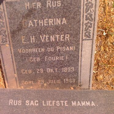 VENTER Catherina E.H., formerly PISANI, nee FOURIE 1899-1963