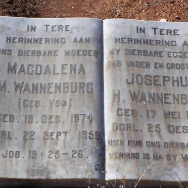 WANNENBURG Josephus H. 1870-1951 &amp; Maddalena M. VOS 1874-1958
