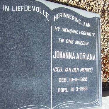 WALT Johanna Adriana, van der nee VAN DER MERWE 1922-1969 _2