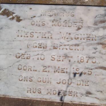 WAGNER Hester nee BLACK 1870-1945