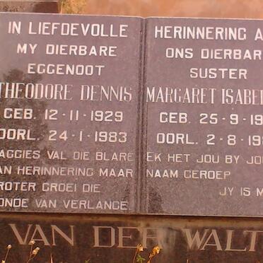 WALT Theodore Dennis, van der 1929-1983 &amp; Margaret Isabella 1912-1983