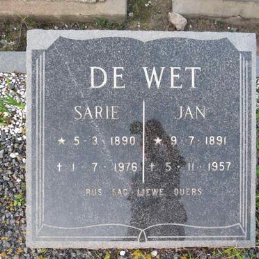 WET Jan, de 1891-1957 & Sarie 1890-1976