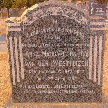 WESTHUIZEN Anna Margaretha, van der nee LATEGAN 1897-1950