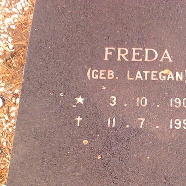 WET Freda, de nee LATEGAN 1909-1995