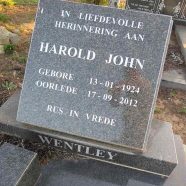 WENTLEY Harold John 1924-2012
