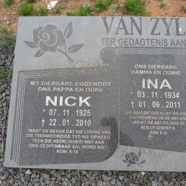 ZYL Nick, van 1925-2010 & Ina 1934-2011
