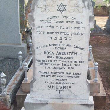 ARENSTEIN Rosa nee BERELOWITZ  -1938
