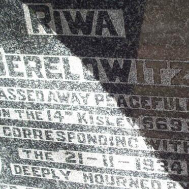 BERELOWITZ Riwa  -1934