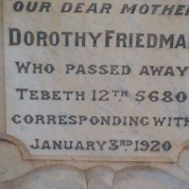 FRIEDMAN Dorothy  -1920