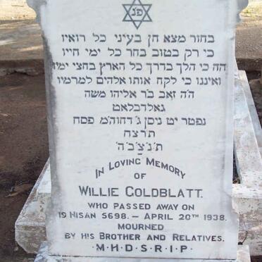 GOLDBLATT Willie  -1938
