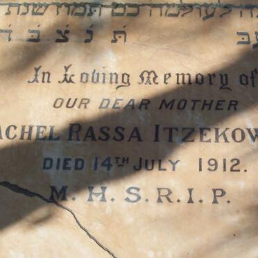 ITZEKOWITZ Rachel Rassa  -1912