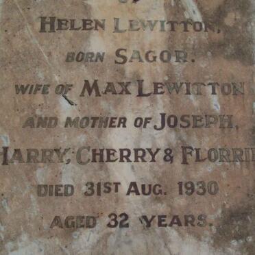 LEWITTON Helen nee SAGOR  -1930 