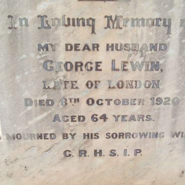 LEWIN George  -1920 