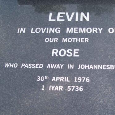 LEVIN Rose  -1976