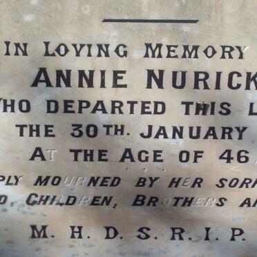 NURICK Annie  -1918 