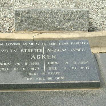 ACKER Andrew James 1894-1977 &amp; Evelyn STRETCH 1892-1977