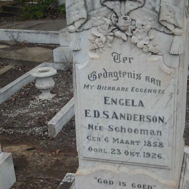 ANDERSON E.D.S nee SCHOEMAN 1858-1926