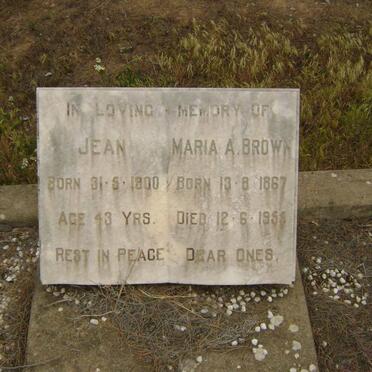 BROWN Maria A.1867-1955 :: BROWN Jean 1900-