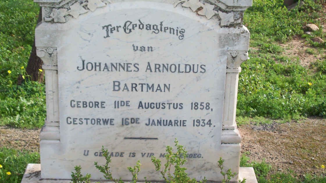 BARTMAN Johannes Arnoldus 1858-1934